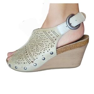 Pikolinos Benissa Wedge Sandals Lether Shoes open toe cork footbed Sz.8